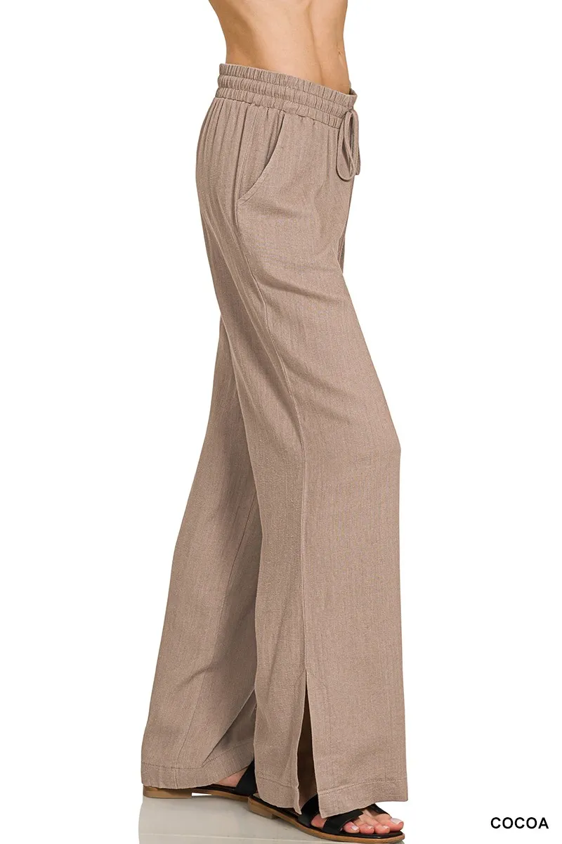 Linen Drawstring Pants, image 2