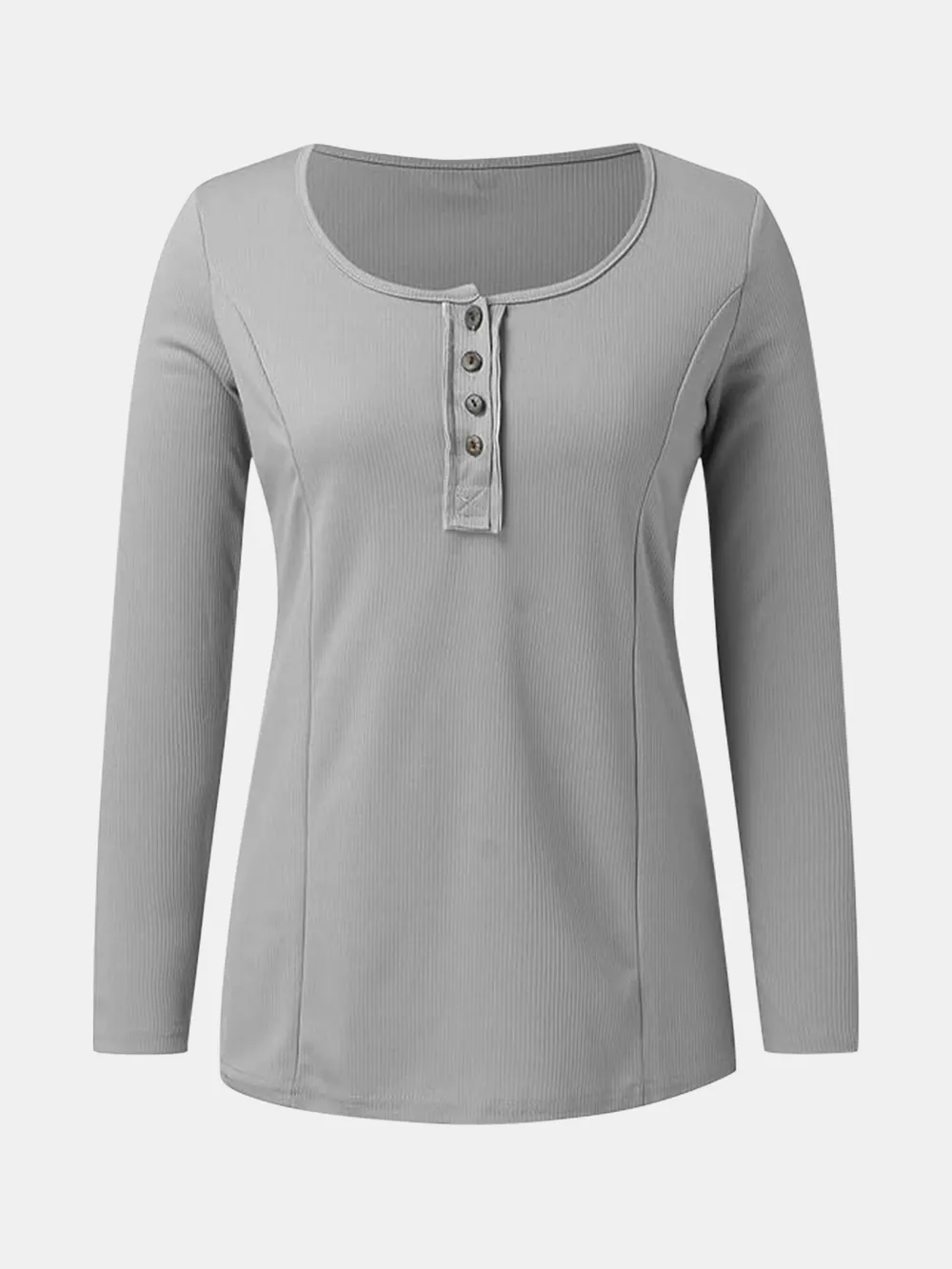 Full Size Scoop Neck Long Sleeve T-Shirt, image 3