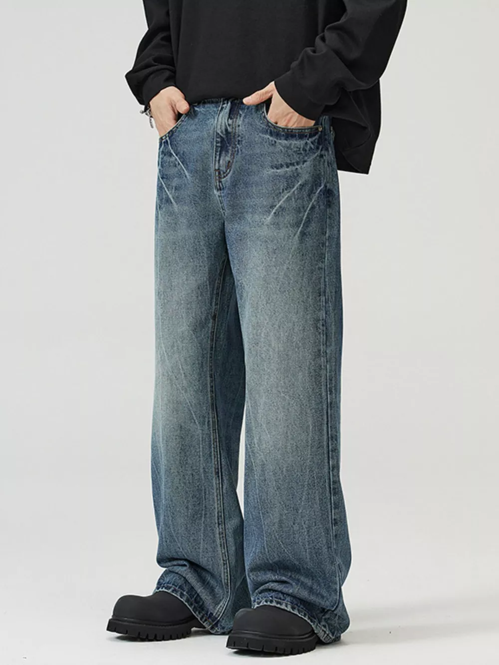 Men's Full Size Wide Leg Jeans Plus Size, image 3