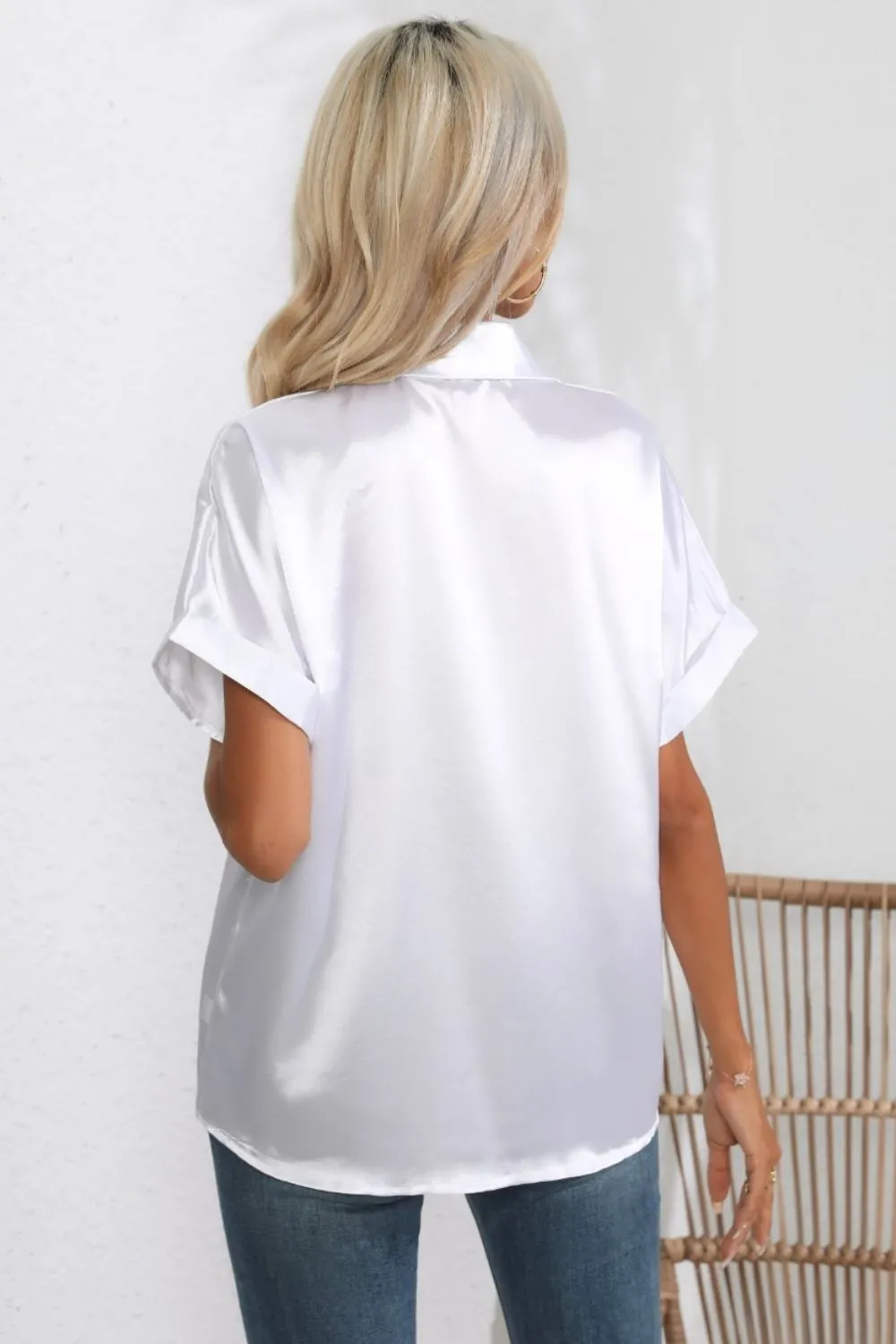 Collared Neck Short Sleeve Shirt, image 22