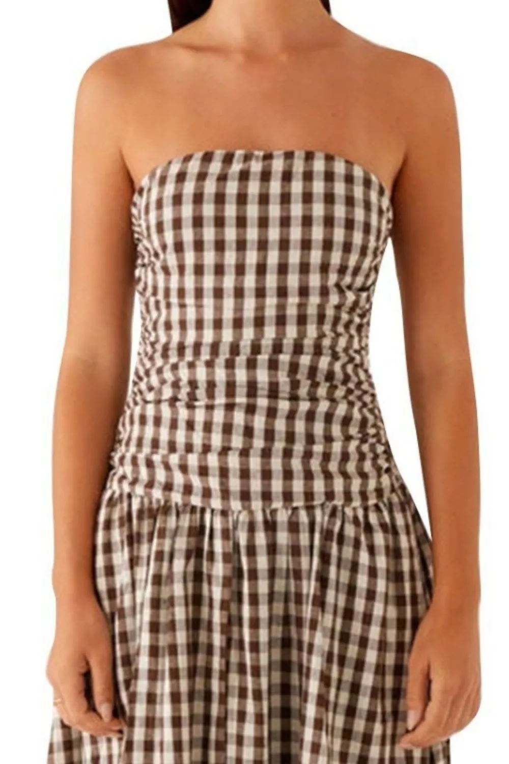 Strapless Ruched Maxi Dress, image 3