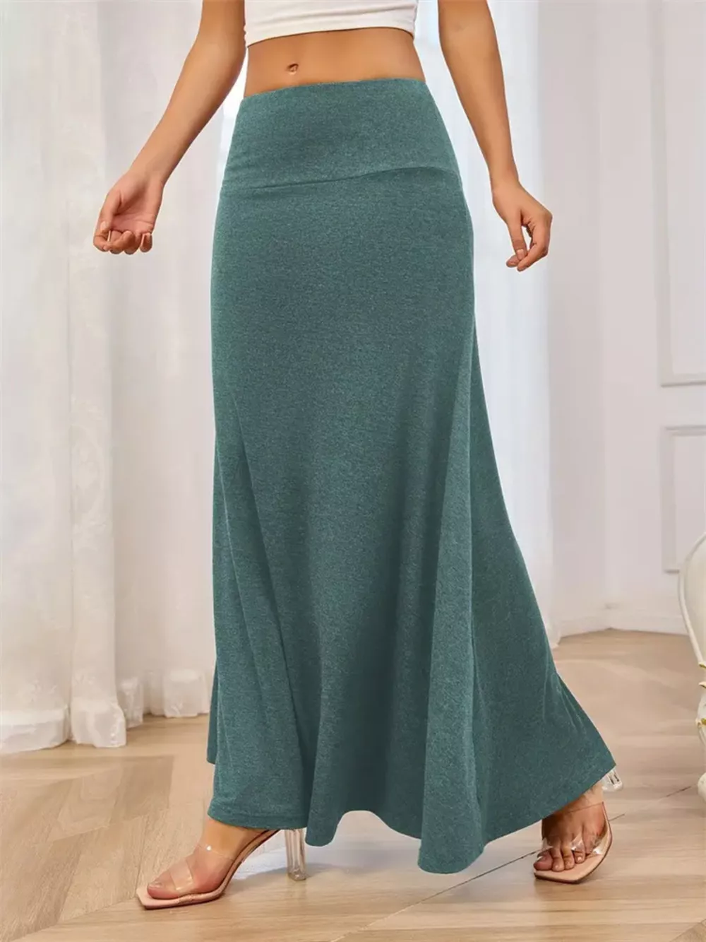 Flowy Maxi Skirt with Wide Waistband, image 18