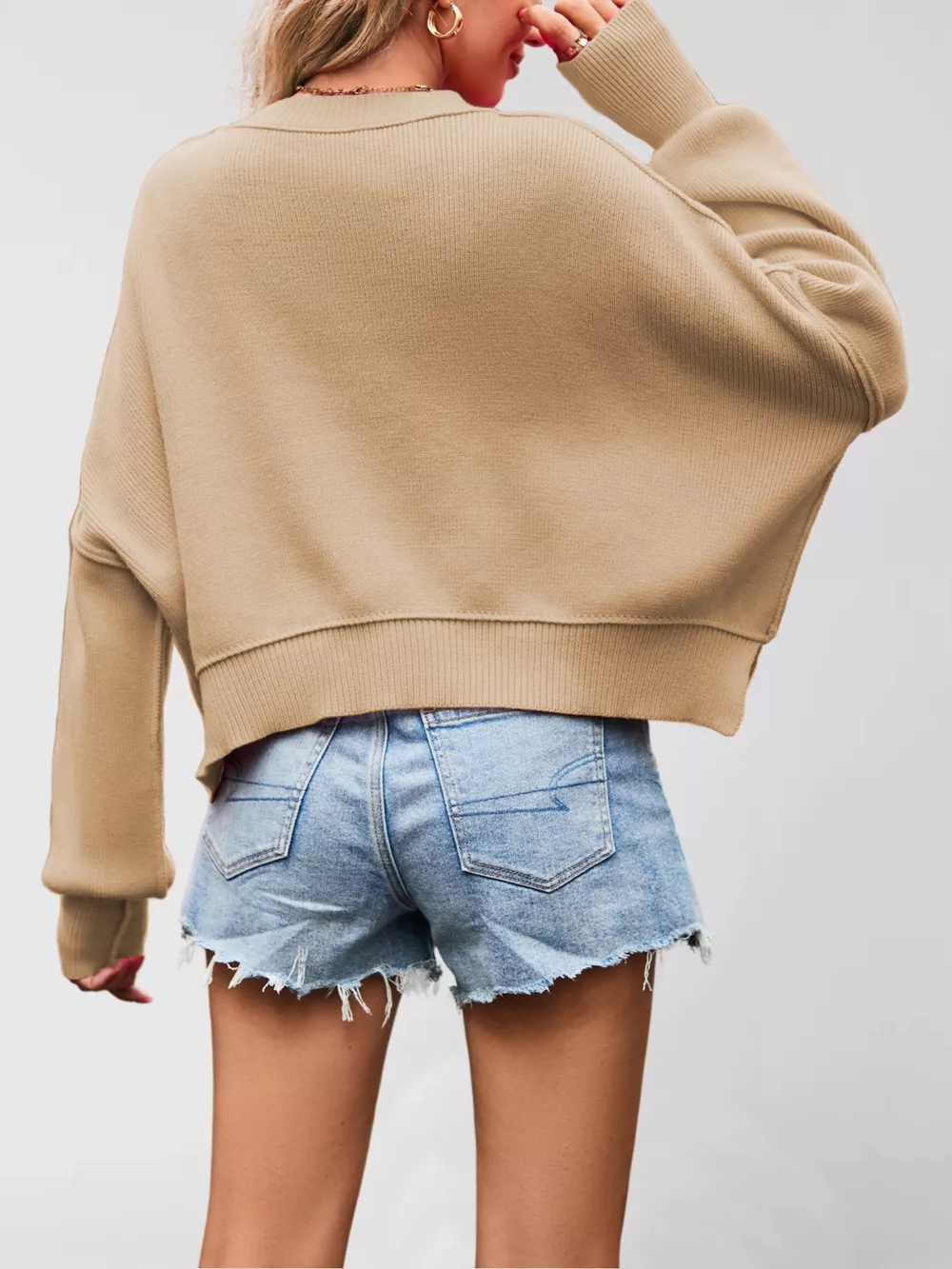 Round Neck Dropped Shoulder Sweater, image 16
