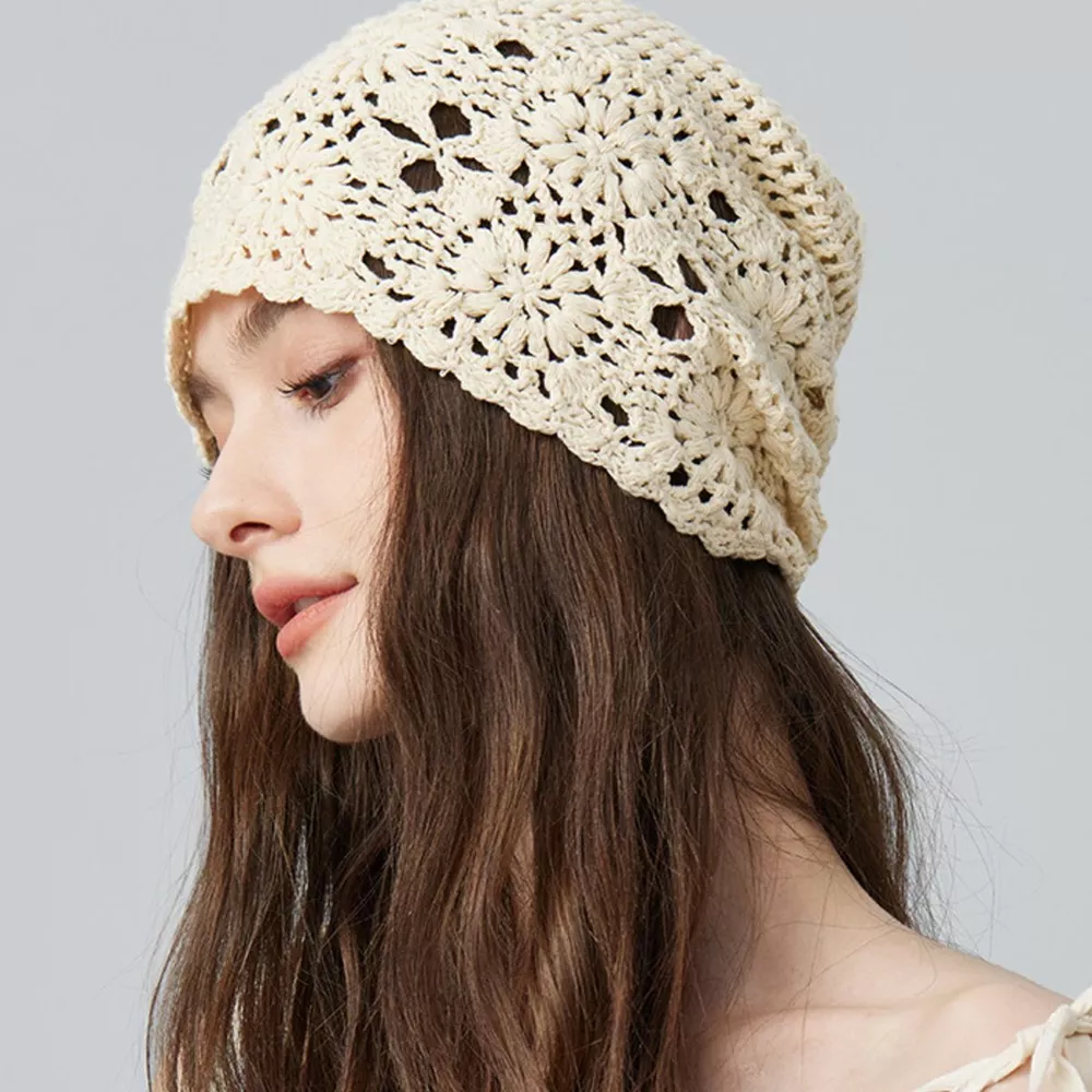 Crochet Floral Beanie Hat, image 4