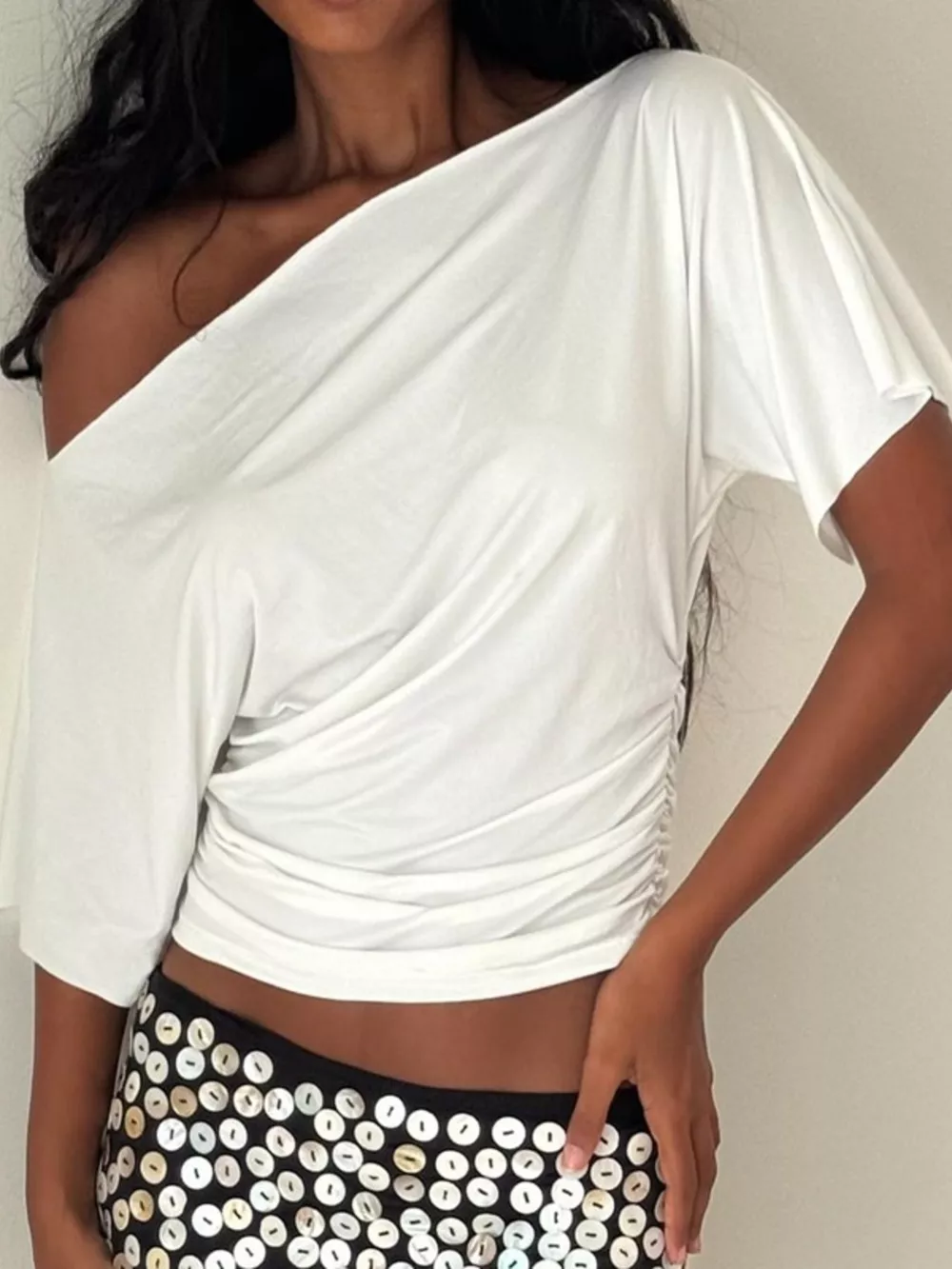 One Shoulder Short Sleeve T-Shirt, image 3