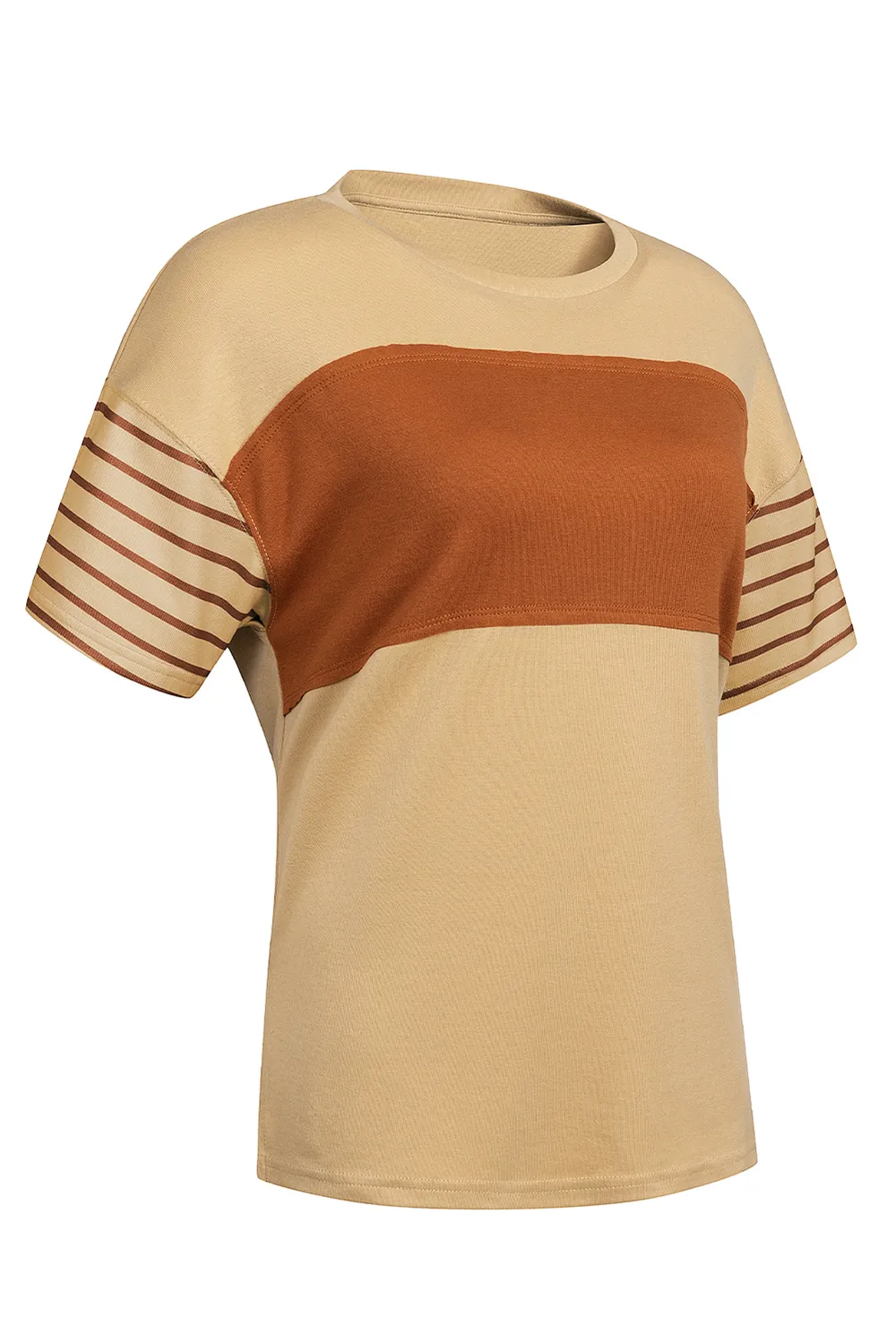Striped Round Neck Short Sleeve T-Shirt, image 6