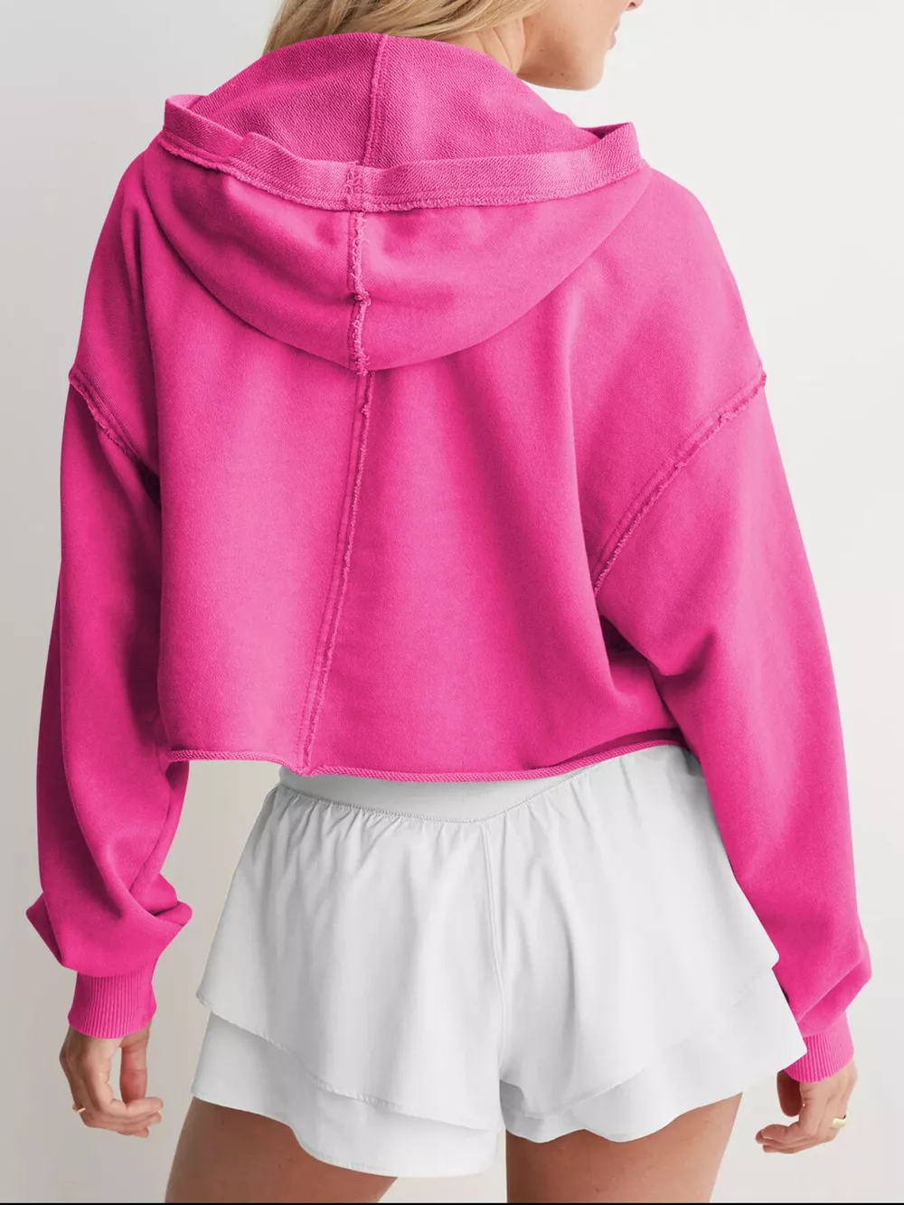 Exposed Seam Dropped Shoulder Hoodie, image 24