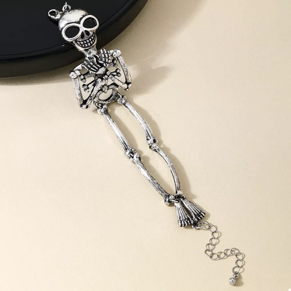 Alloy Skull Necklace and Bracelet Jewelry Set, image 11