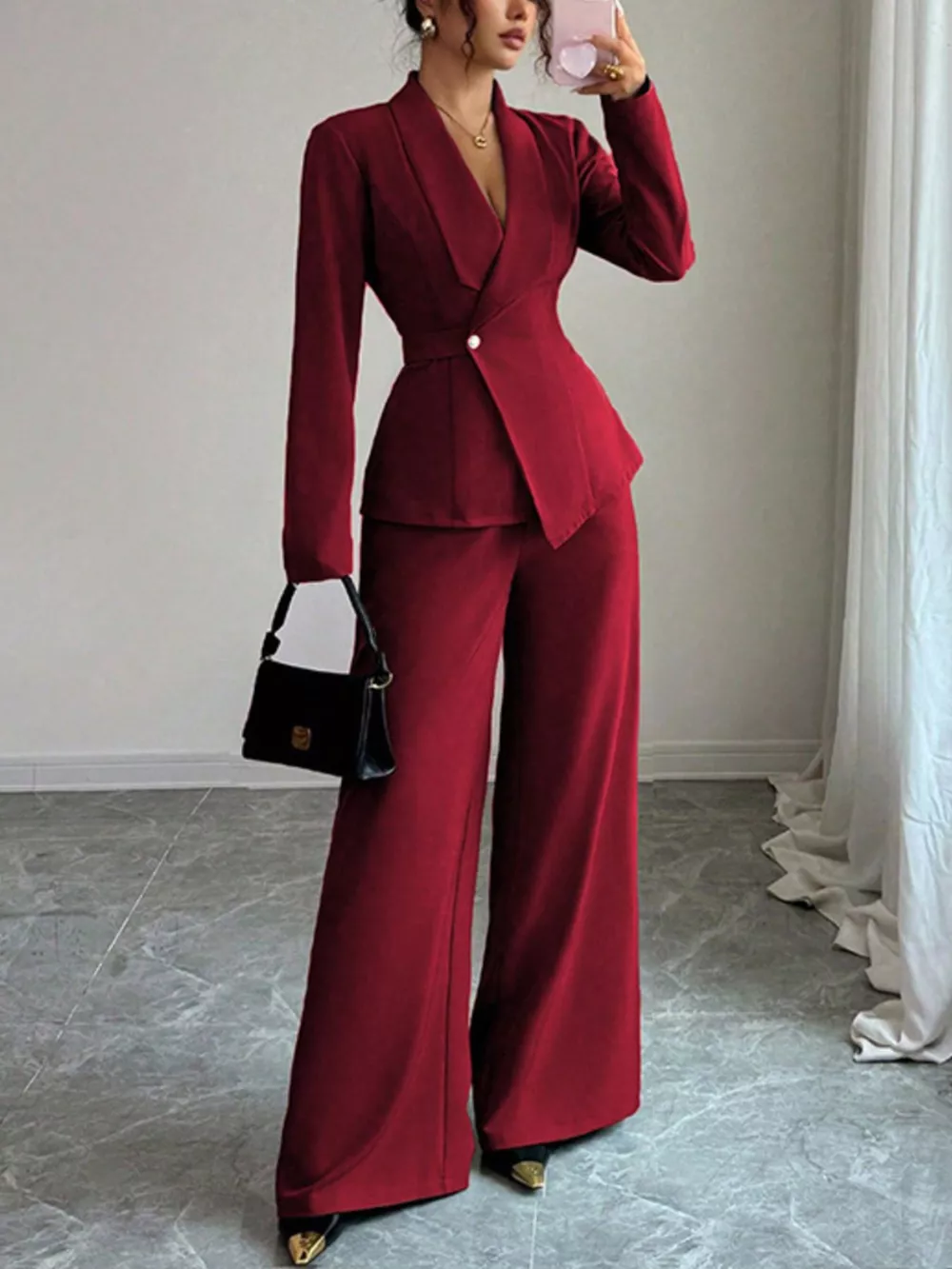 One Button Blazer and Pants Set, image 5