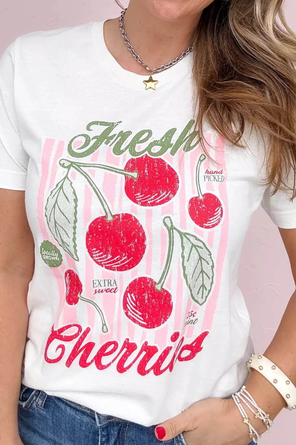 Fresh Cherries Graphic Oversized T-Shirt, image 5