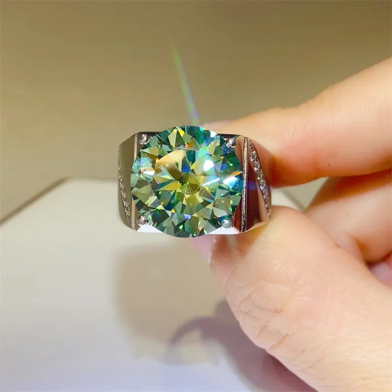 10 Carat Moissanite 925 Sterling Silver Signet Ring, image 2