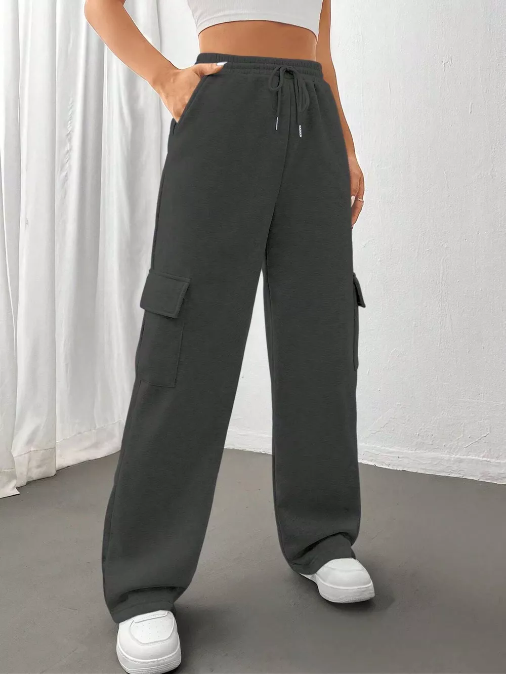 Relaxed Fit Pants with Drawstring Waist, image 18