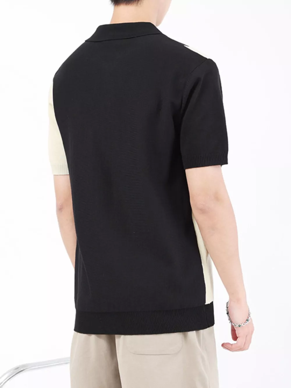 Men's Plus Size Striped Short Sleeve Polo, image 5