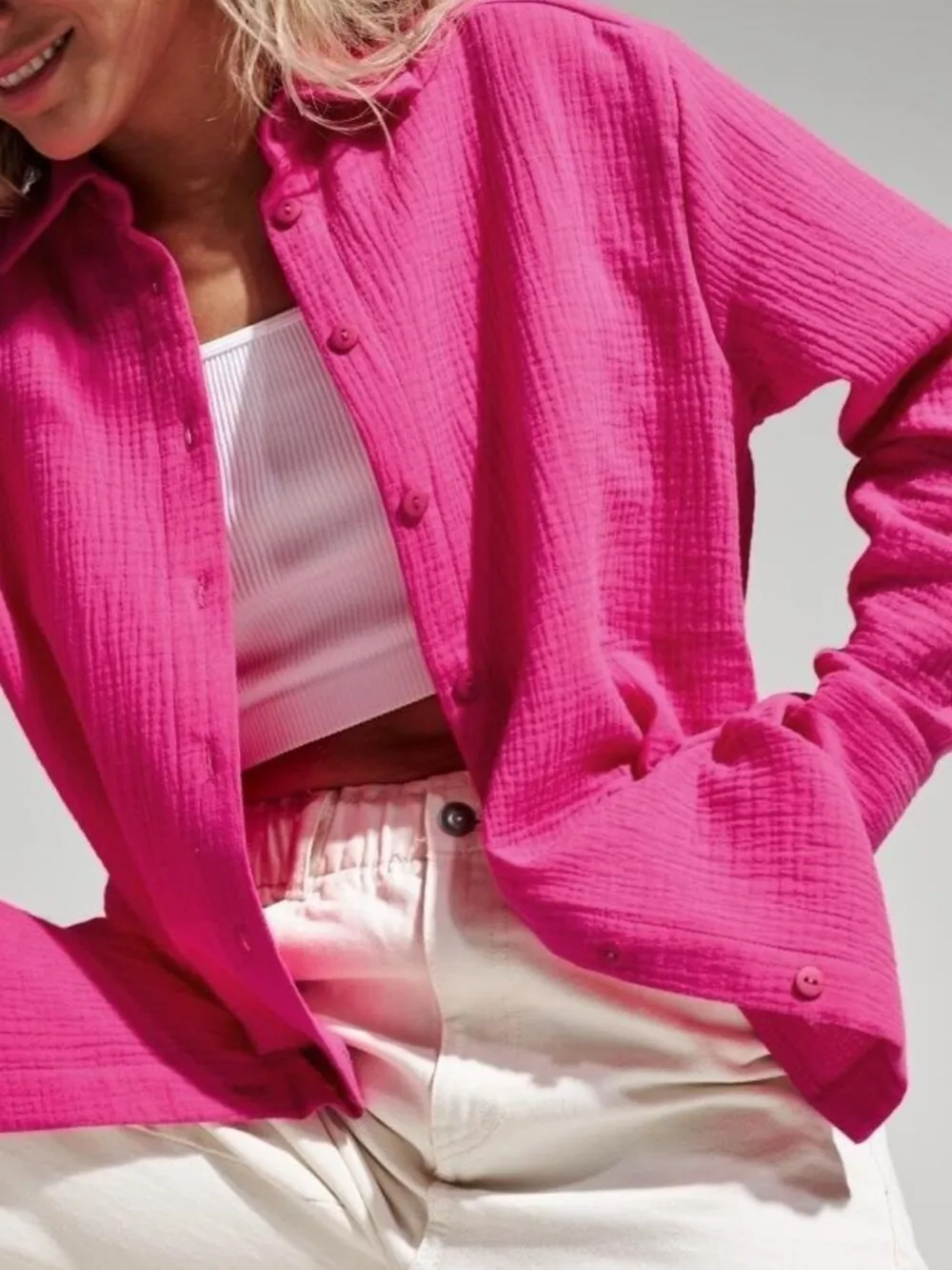 Button Up Long Sleeve Texture Shirt, image 6