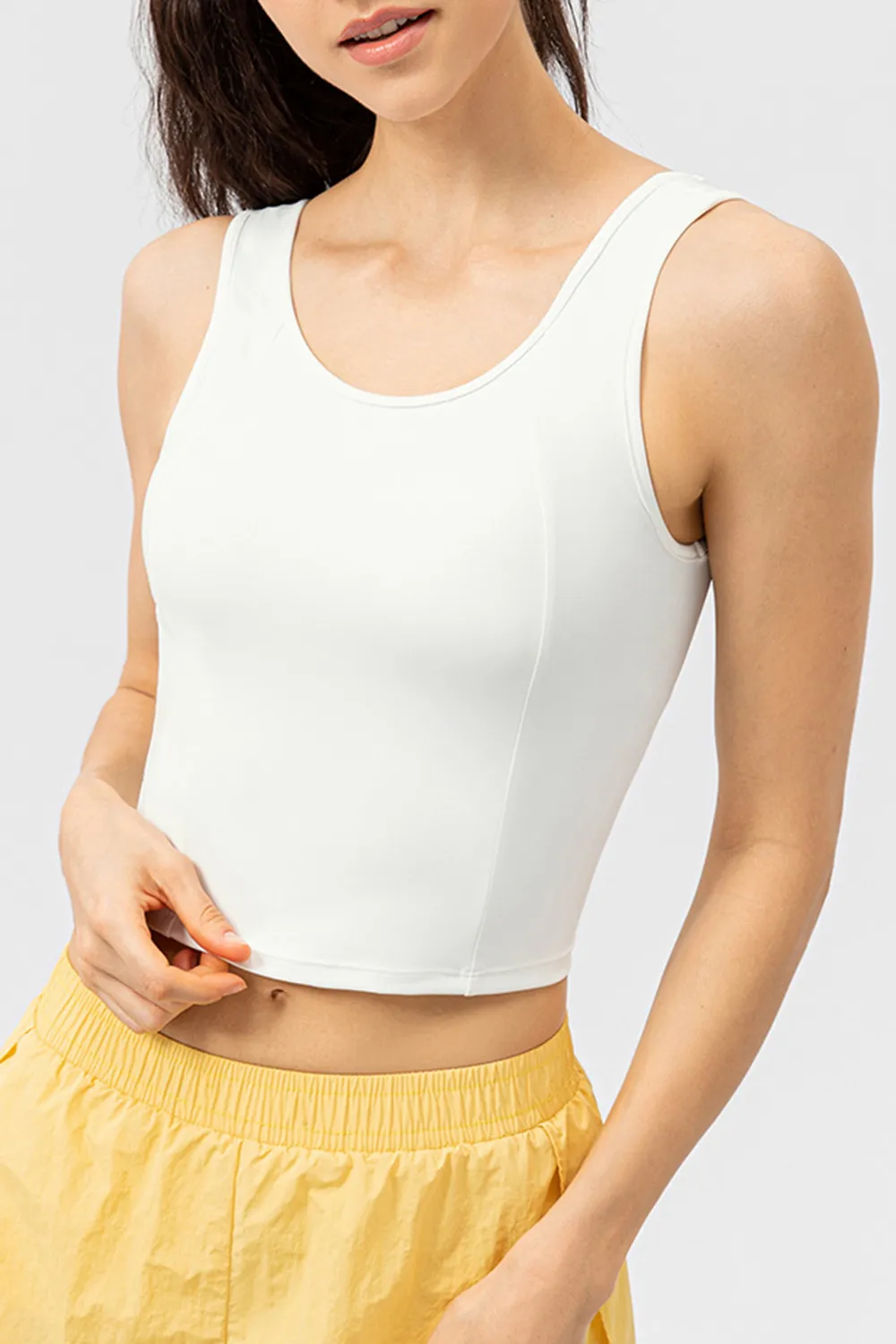 Round Neck Wide Strap Active Tank, image 4