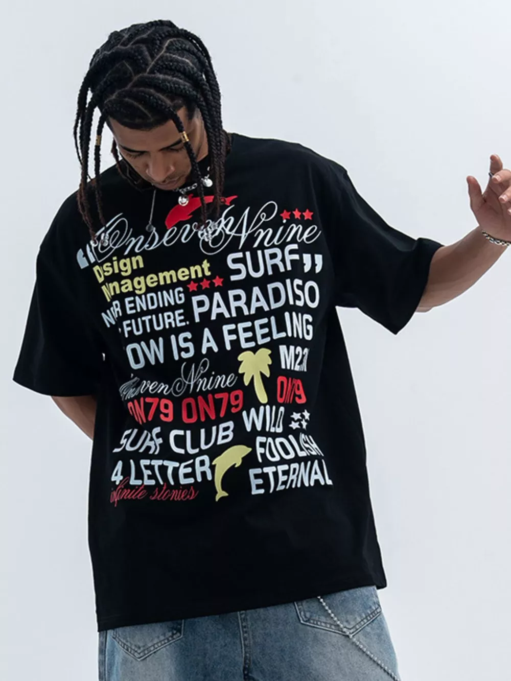 Men's Letter Round Neck Short Sleeve T-Shirt, image 2