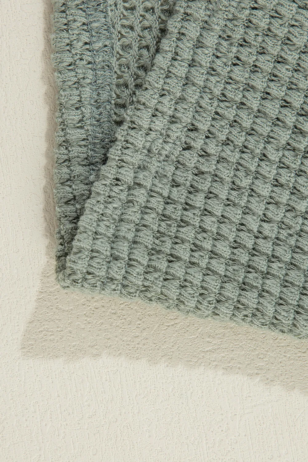 Waffle-Knit Open Front Long Sleeve Cover Up, image 2