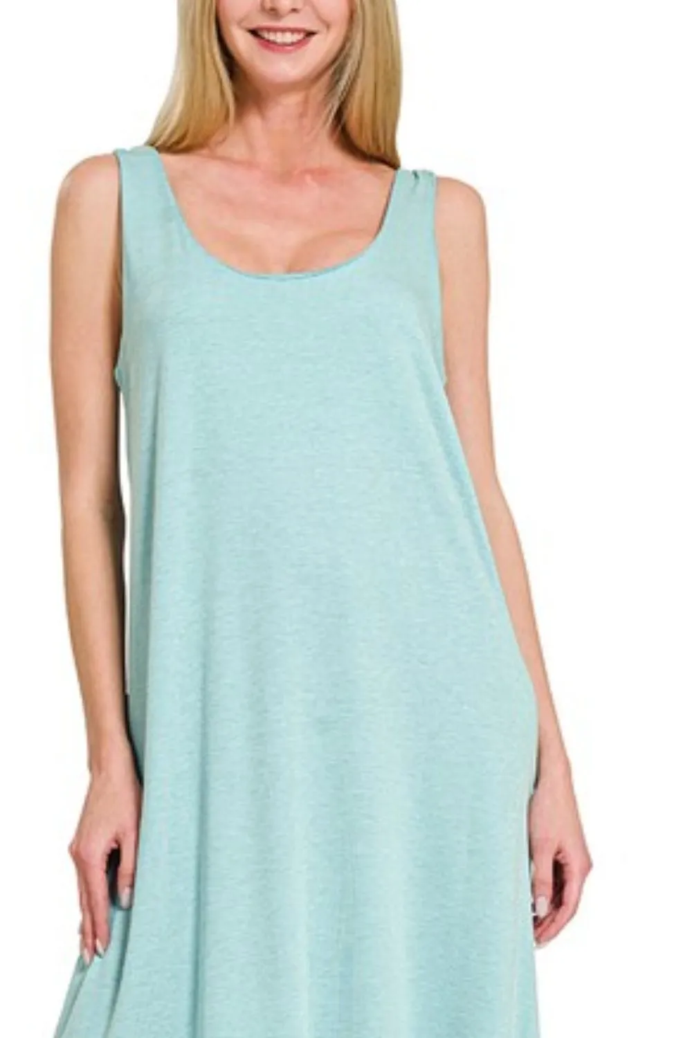 French Terry Twisted Strap Midi Dress, image 2