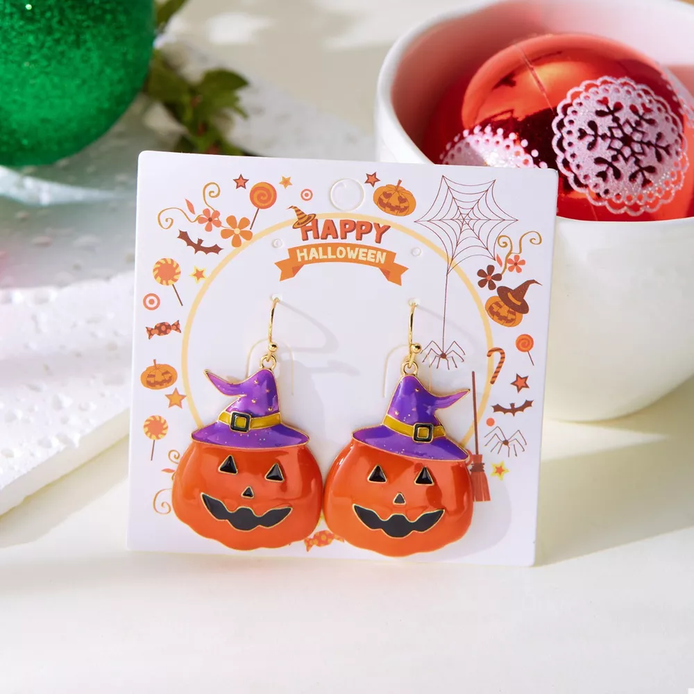 Halloween Pumpkin Dangle Earrings, image 4