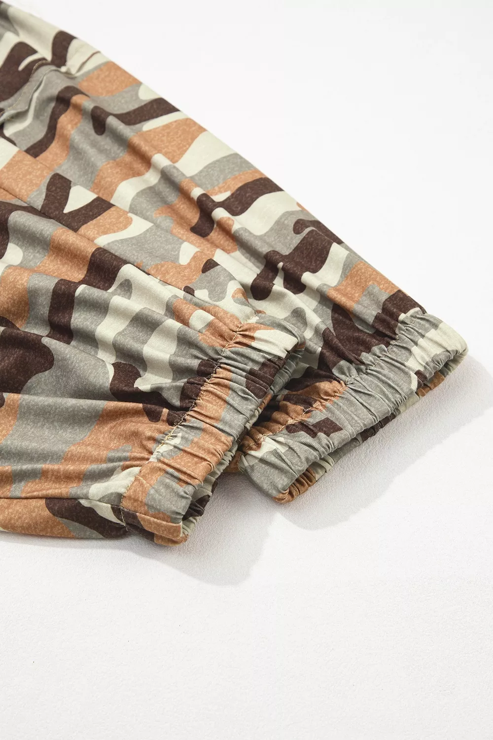 Camouflage Printed Drawstring Elastic Waist Jogger Pants, image 10