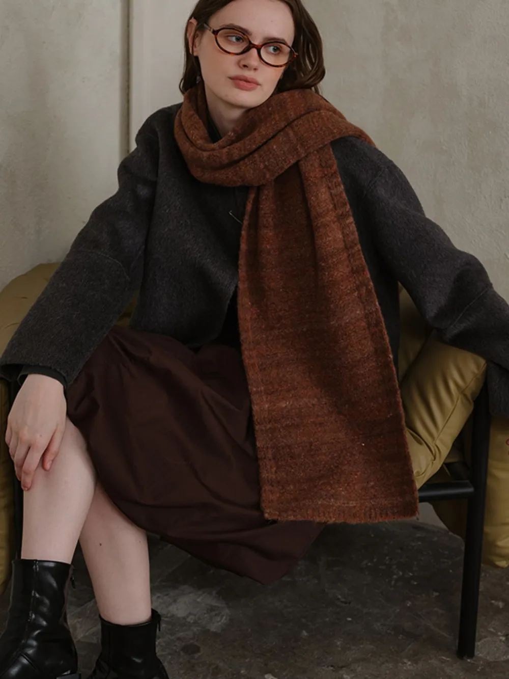 Striped Detail Knit Scarf, image 10