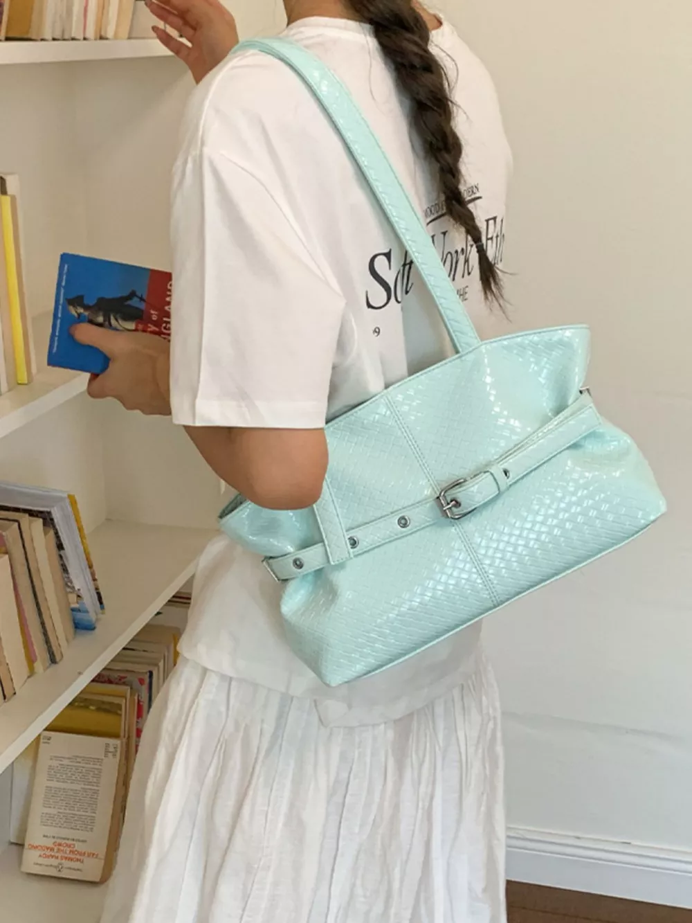 Buckle Detail Shoulder Bag, image 4