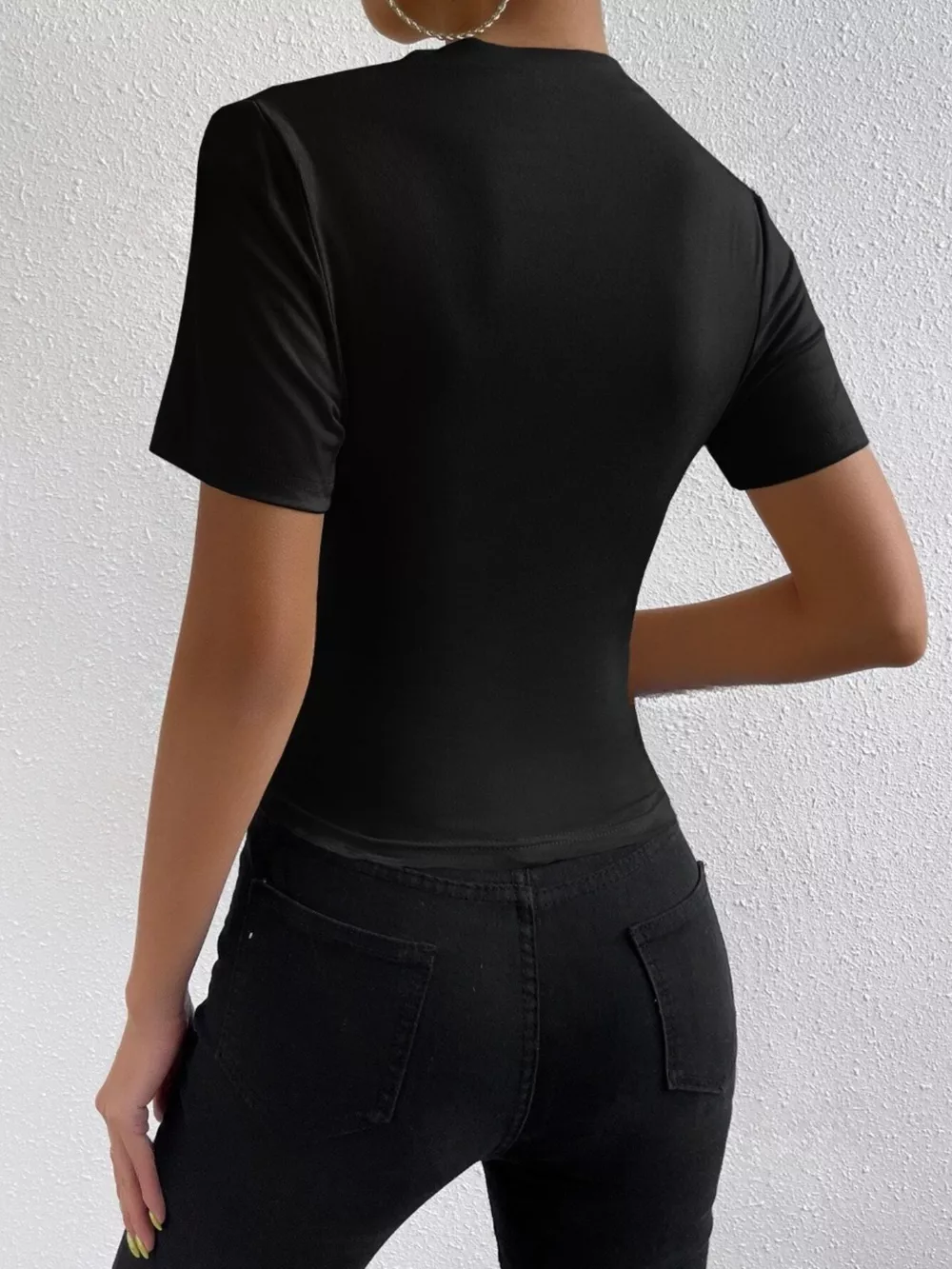Elegant Draped Short Sleeve Top, image 8