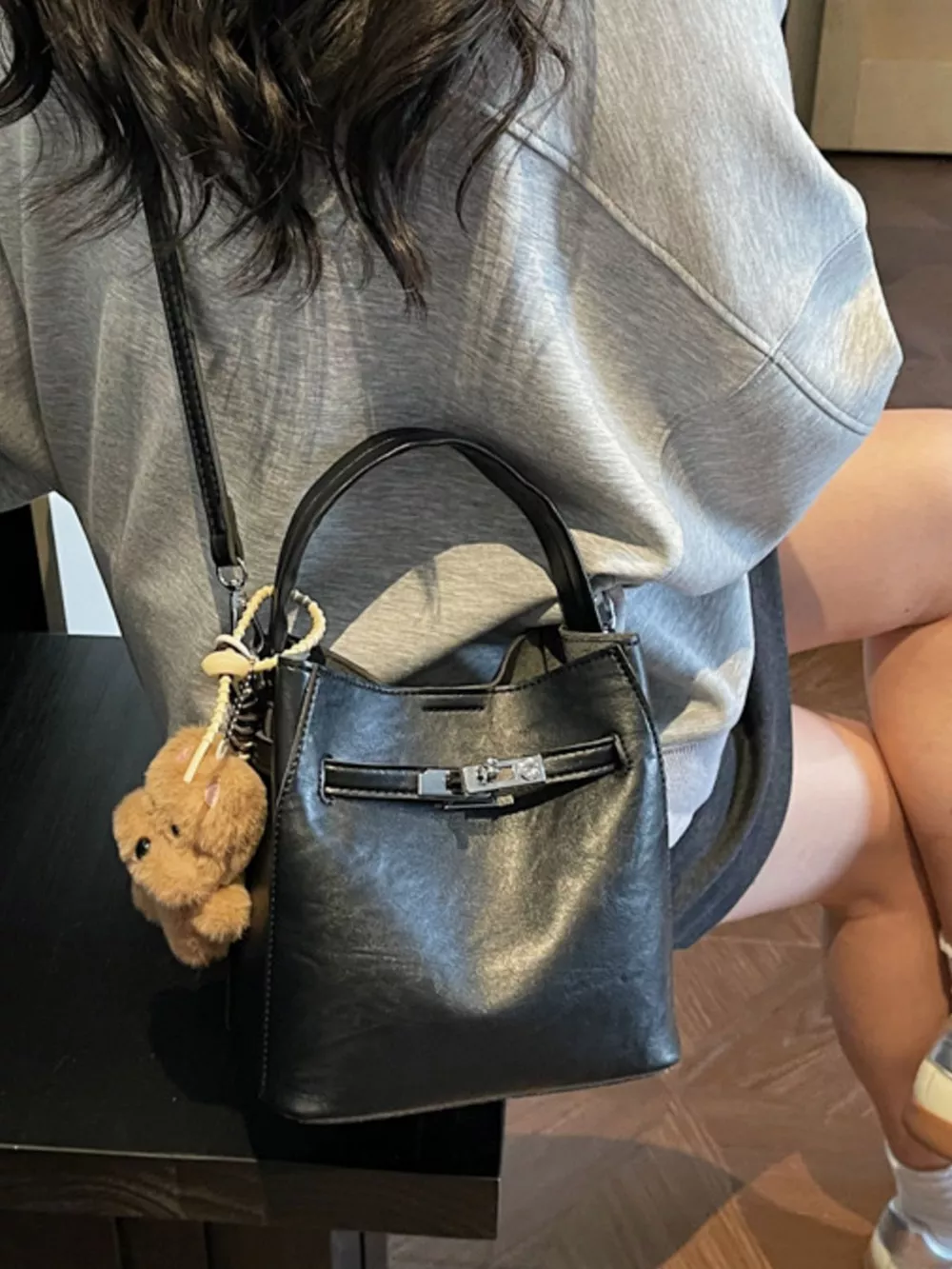 Buckle Leather Crossbody Bag, image 3