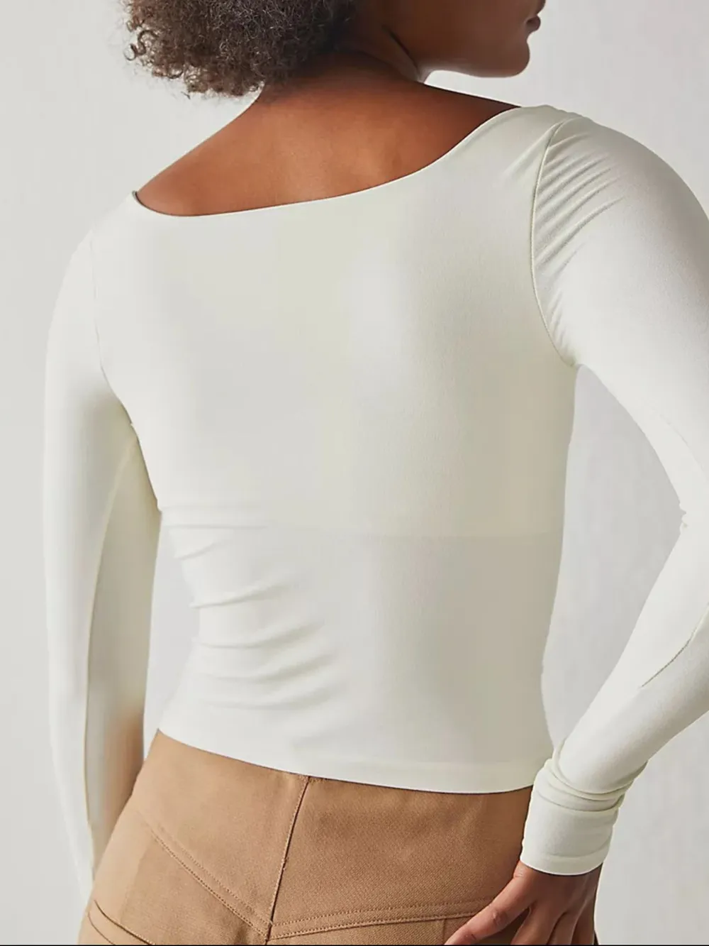 Square Neck Fitted Long Sleeve T-Shirt, image 3