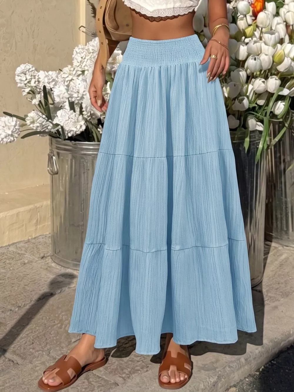 Tiered Flowy Maxi Skirt, image 5