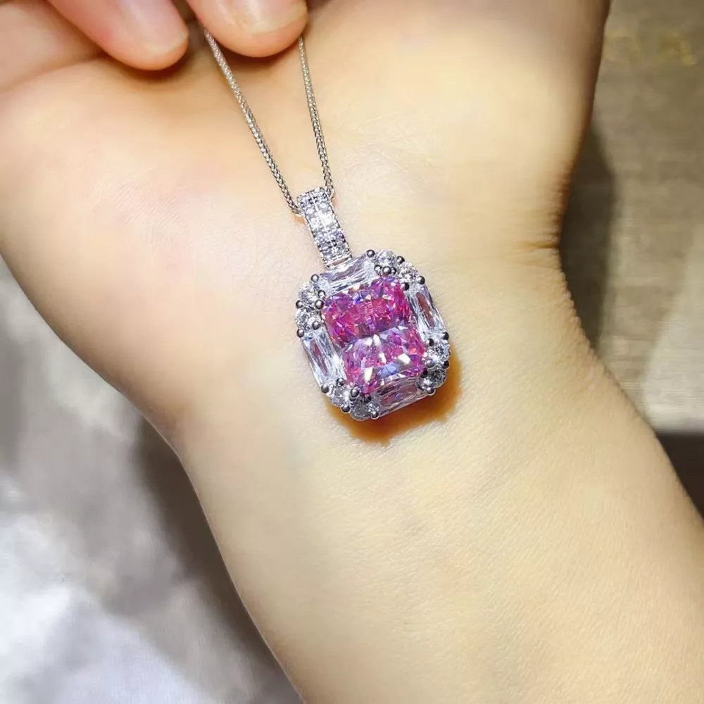 5 Carat Moissanite 925 Sterling Silver Pendant Necklace, image 7