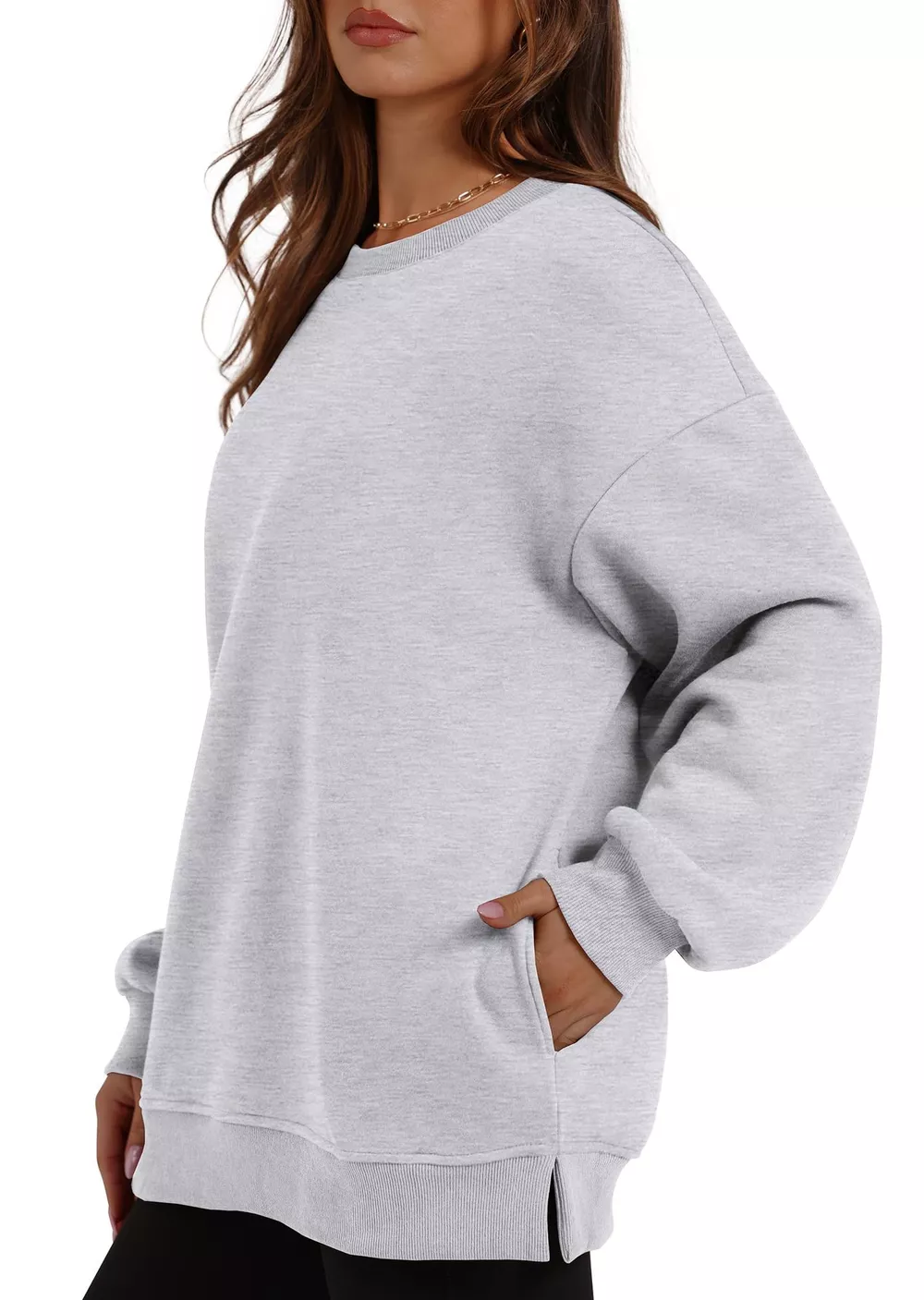 Casual Solid Color Long Sleeve Sweatshirt, image 2