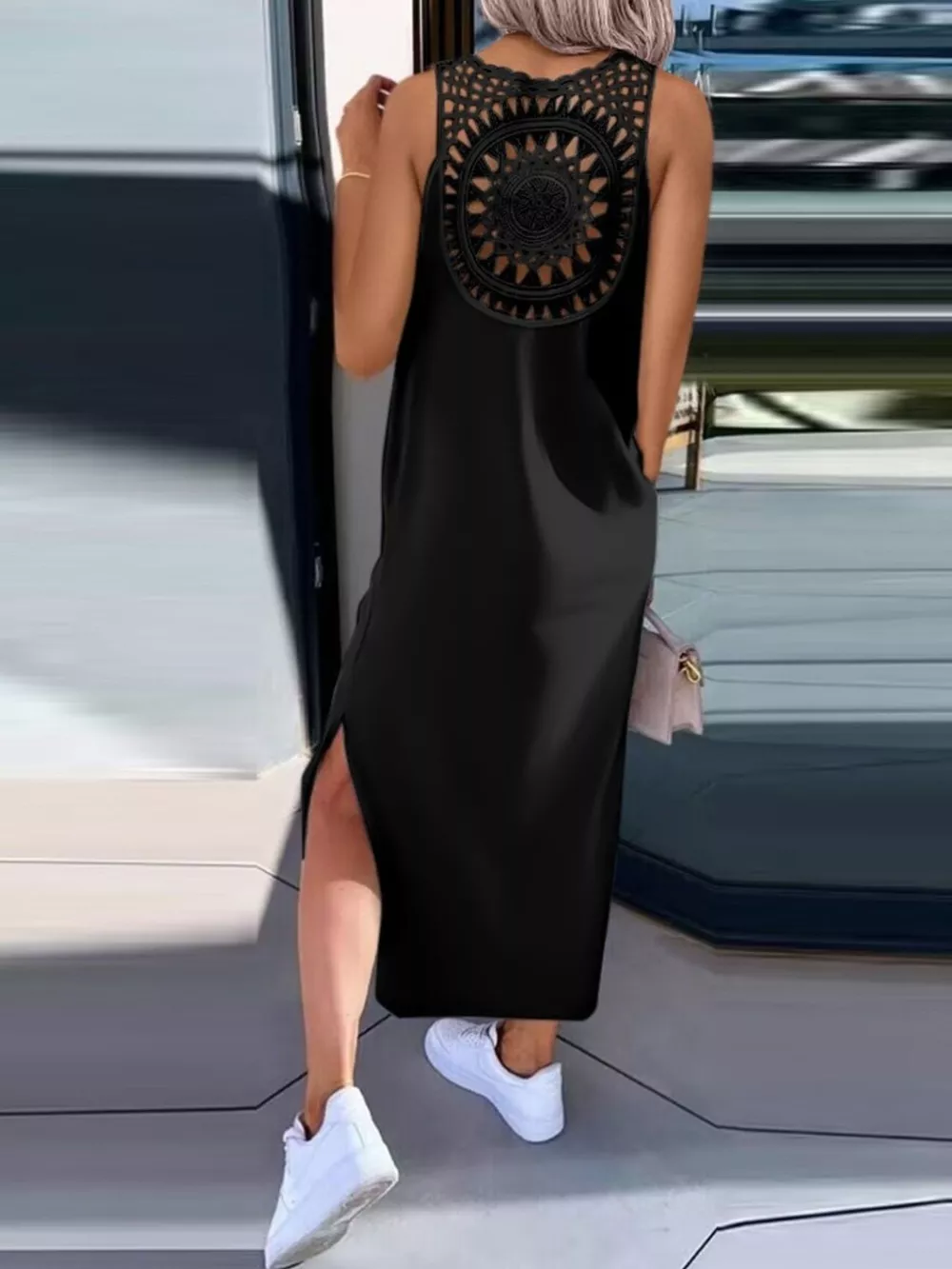 Side Slit Sleeveless Maxi Dress, image 8