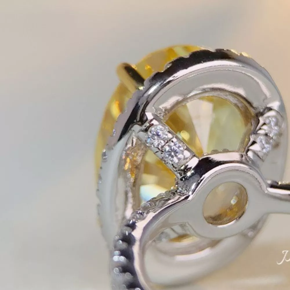925 Sterling Silver Zircon Round Ring, image 3