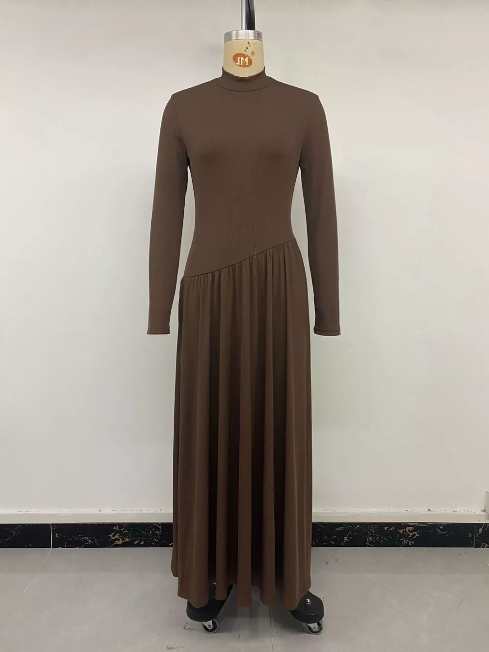 Mock Neck Long Sleeve Midi Dress, image 9