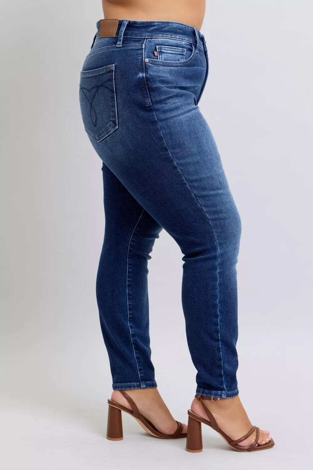 Full Size Washed Thermal Skinny Jeans Plus Size, image 4
