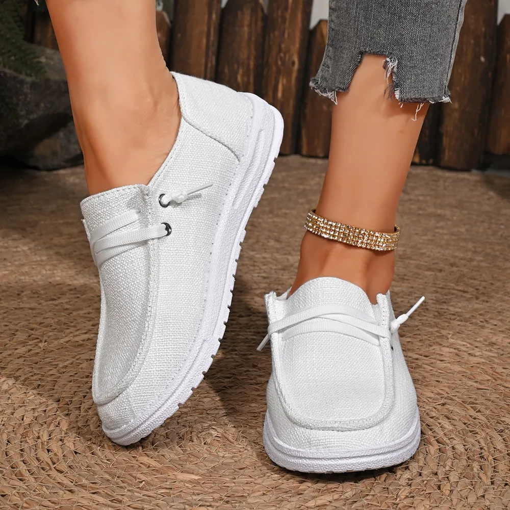 Round Toe Canvas Slip-Ons, image 3