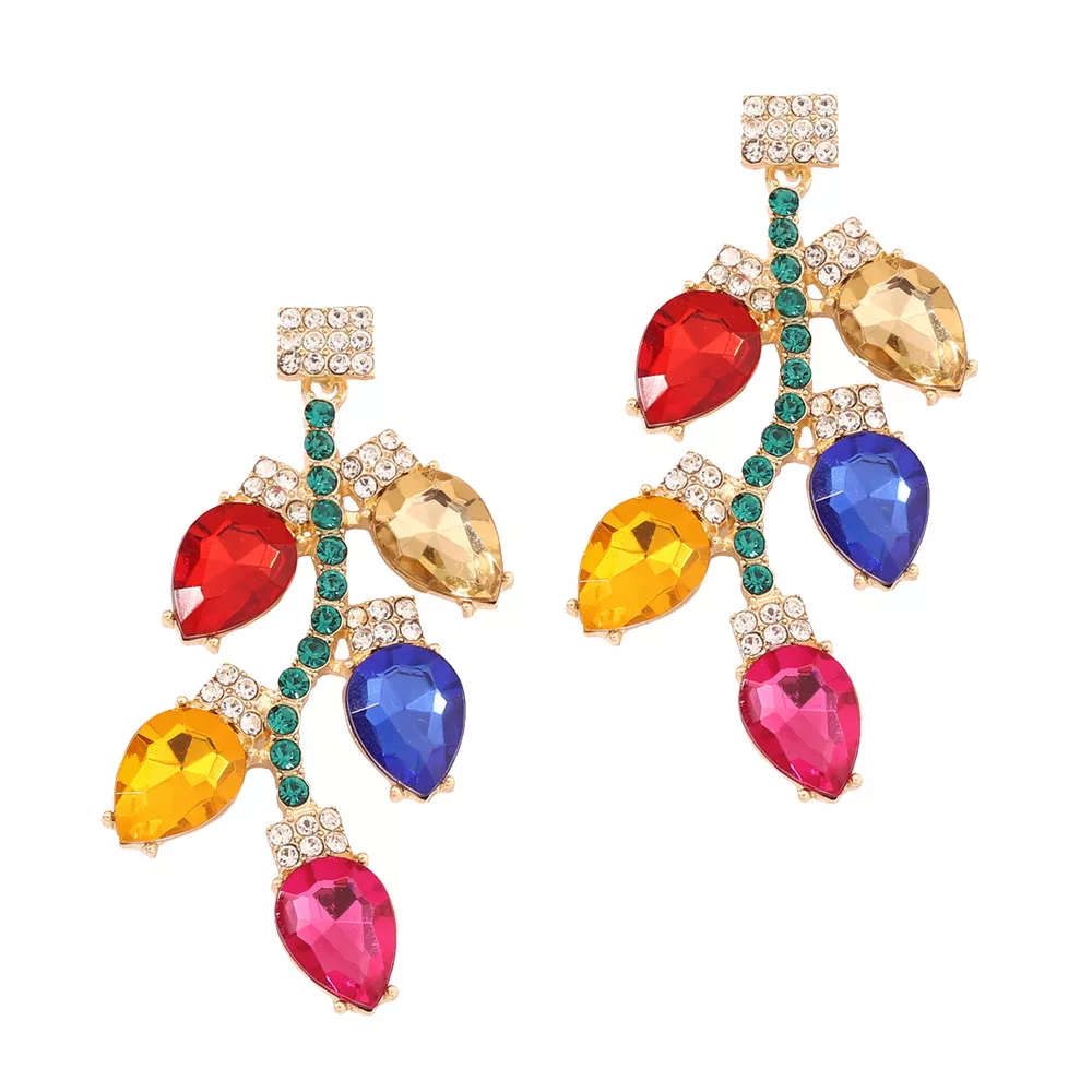 Christmas Rhinestone Drop Earrings, image 4
