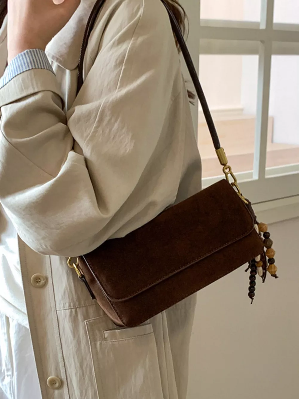 Adjustable Strap Flap Shoulder Bag, image 5