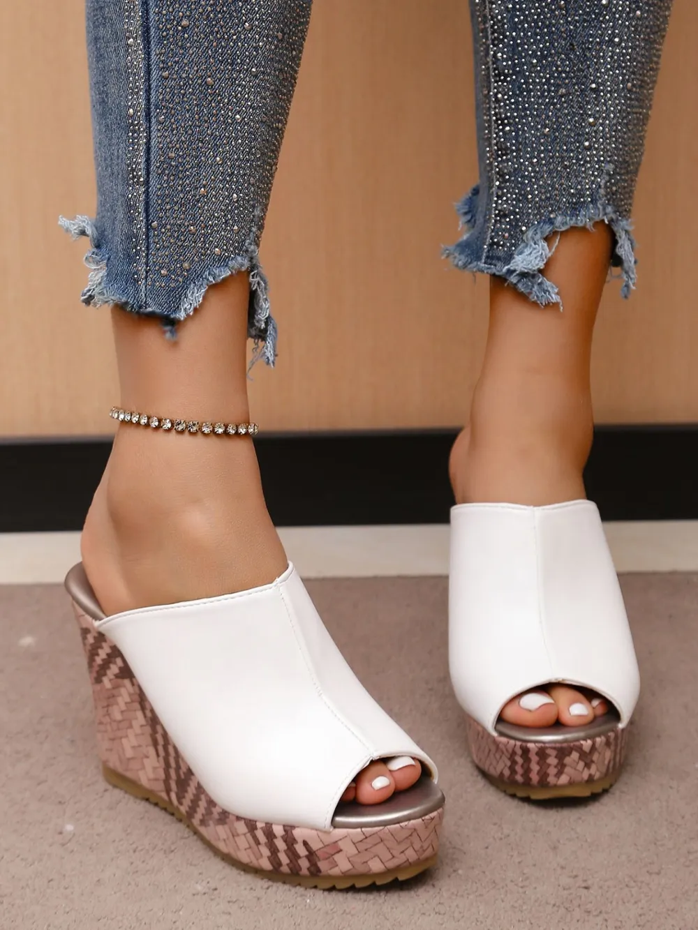PU Leather High Heel Sandals, image 5