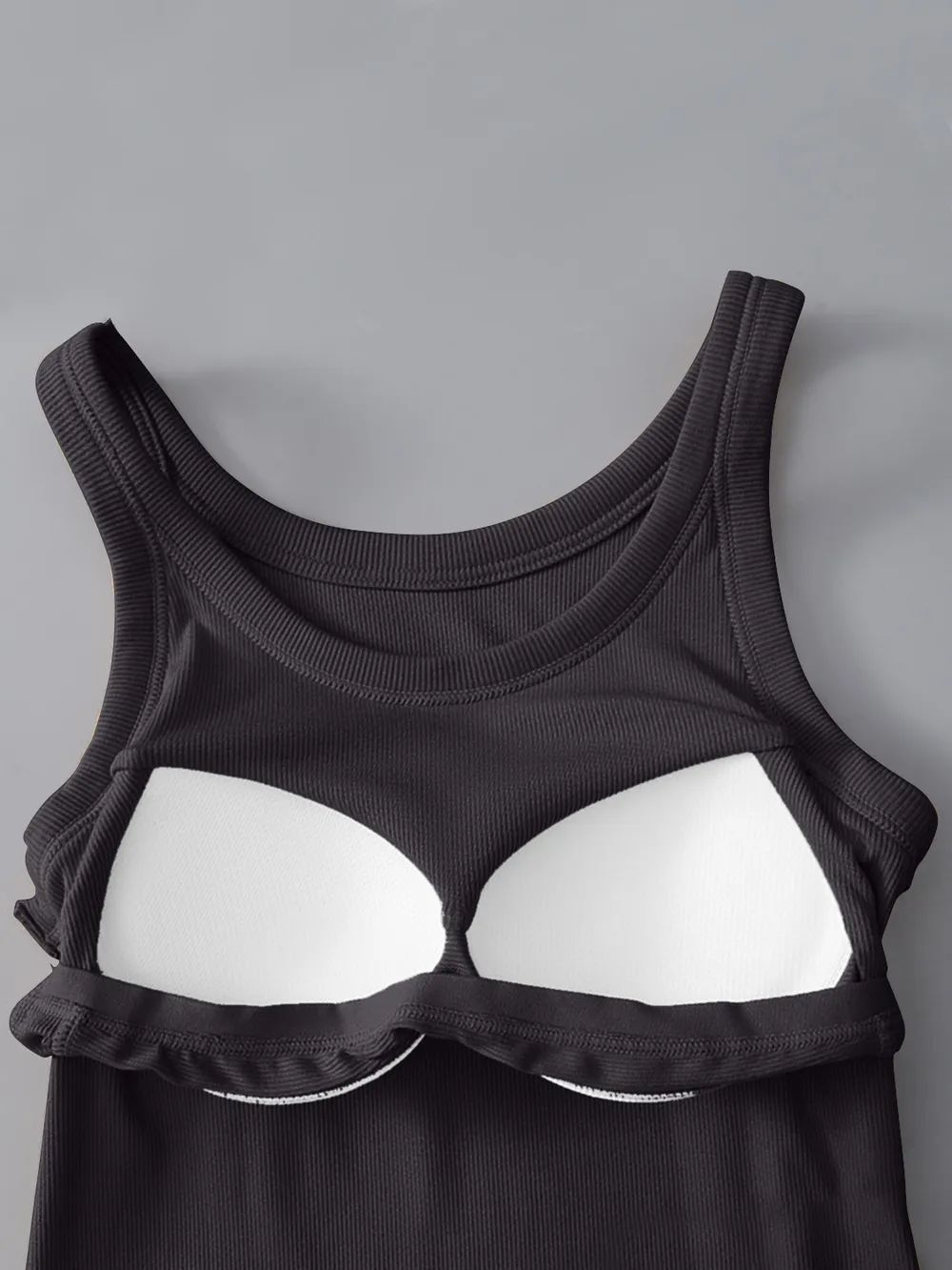 Round Neck Tank with Bra, image 4