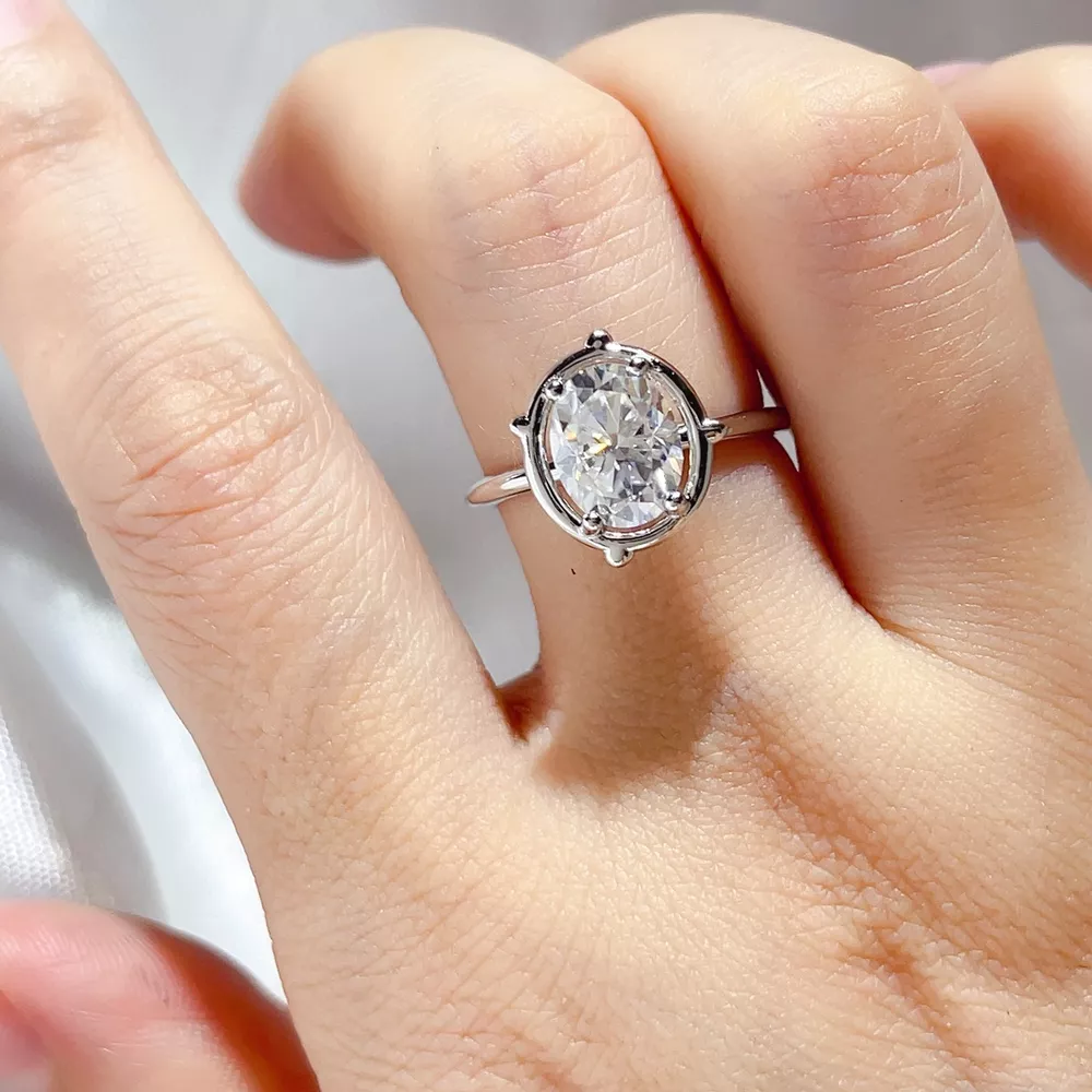 2 Carat 925 Sterling Silver Moissanite Ring, image 4