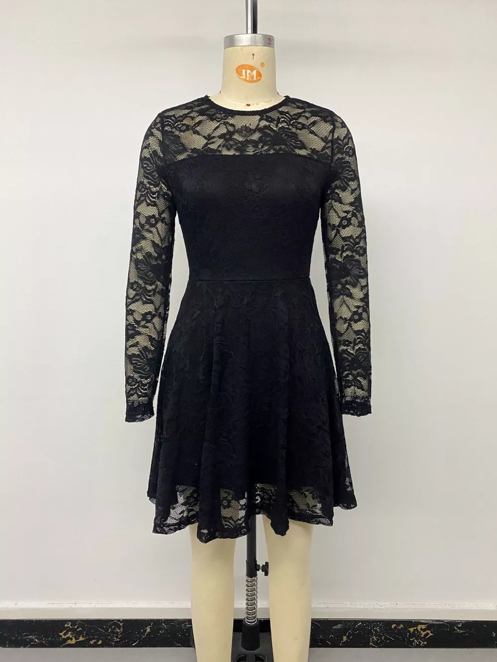 Elegant Lace Long Sleeve Mini Dress, image 10