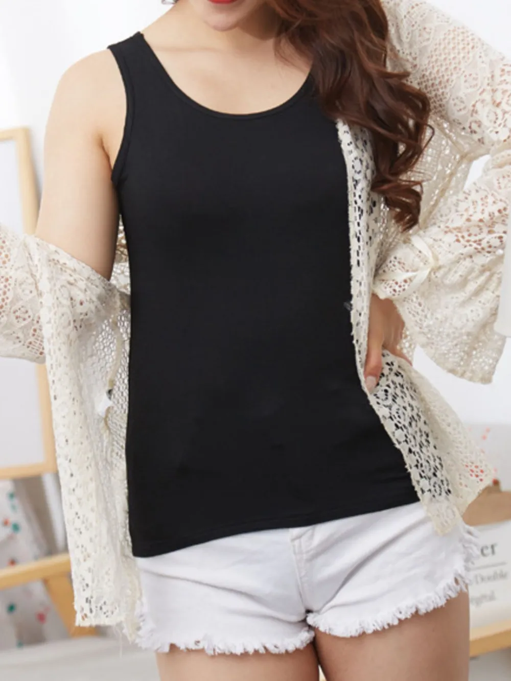 Full Size Scoop Neck Wide Strap Tank Plus Size, image 5