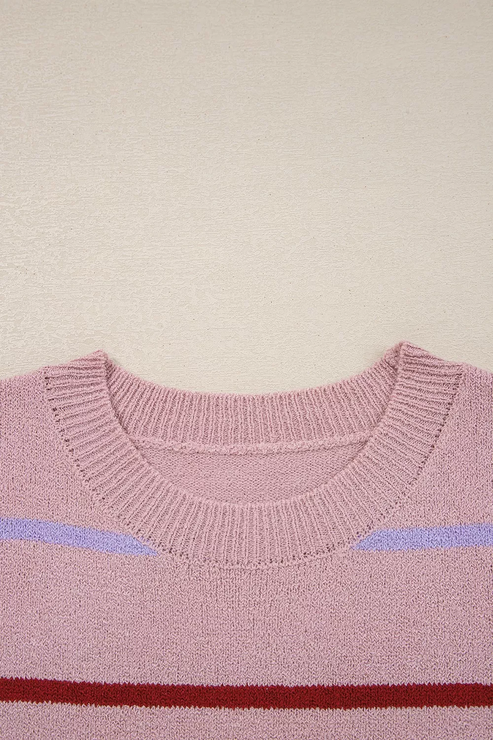 Striped Drop Shoulder Long Sleeve Sweater, image 4