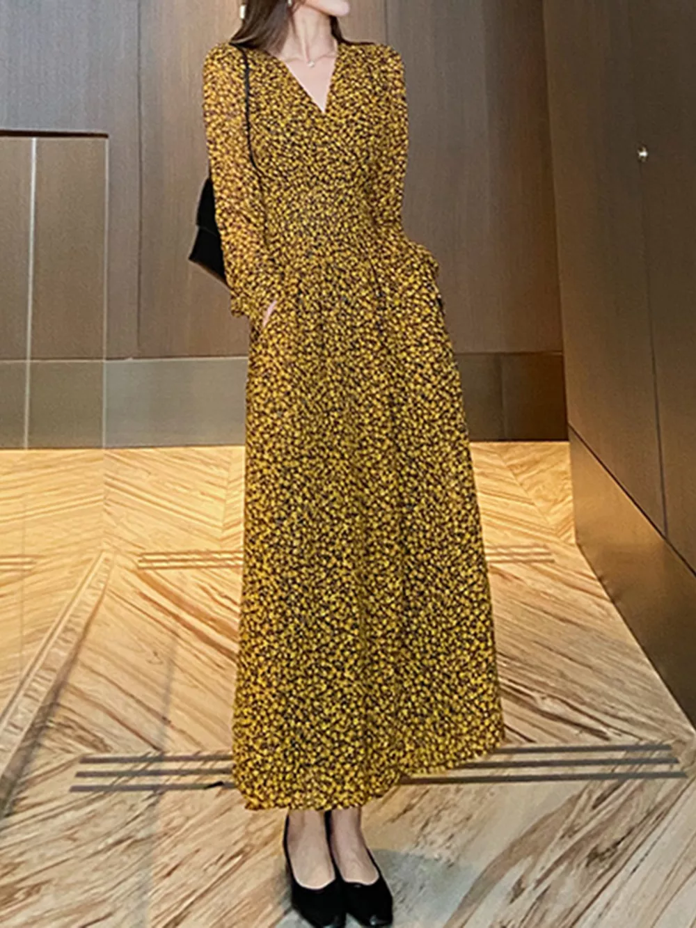 Floral Print Long Sleeve Dress, image 4