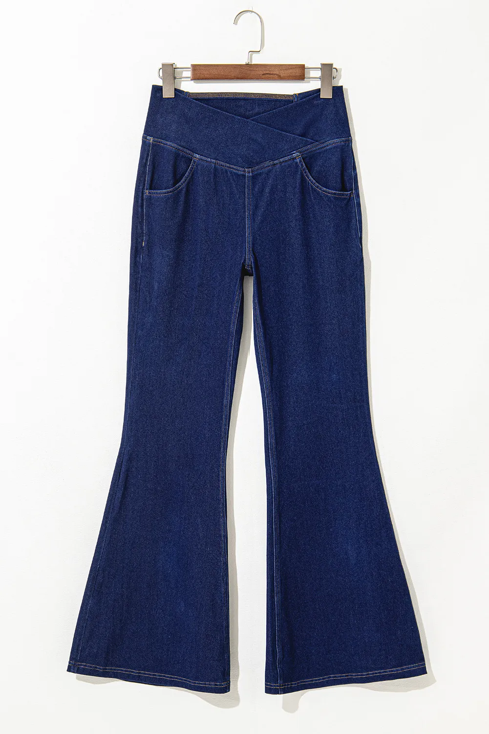 Asymmetric Waist Flare Jeans, image 6