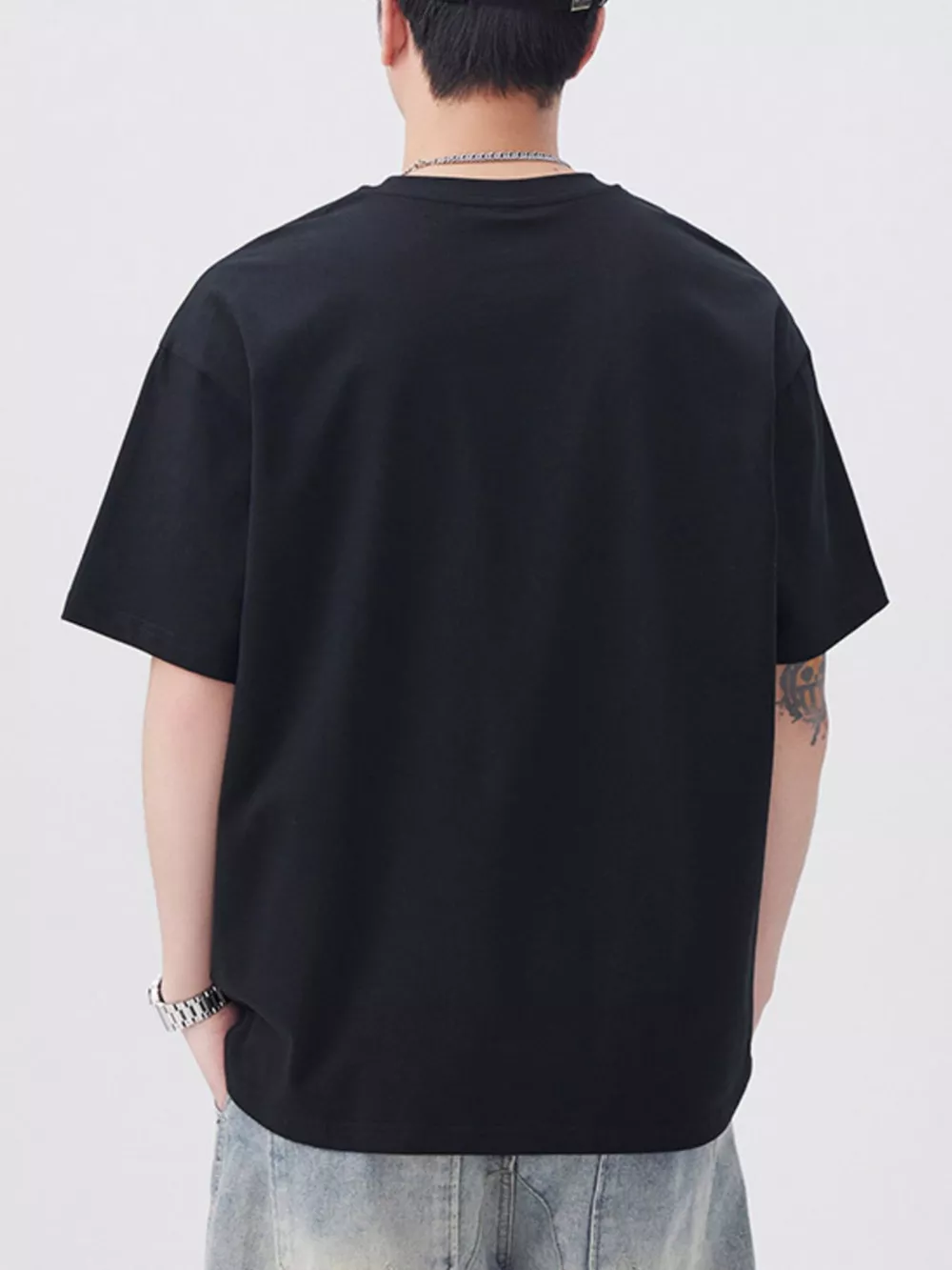 Men's Plus Size Round Neck Short Sleeve T-Shirt, image 2