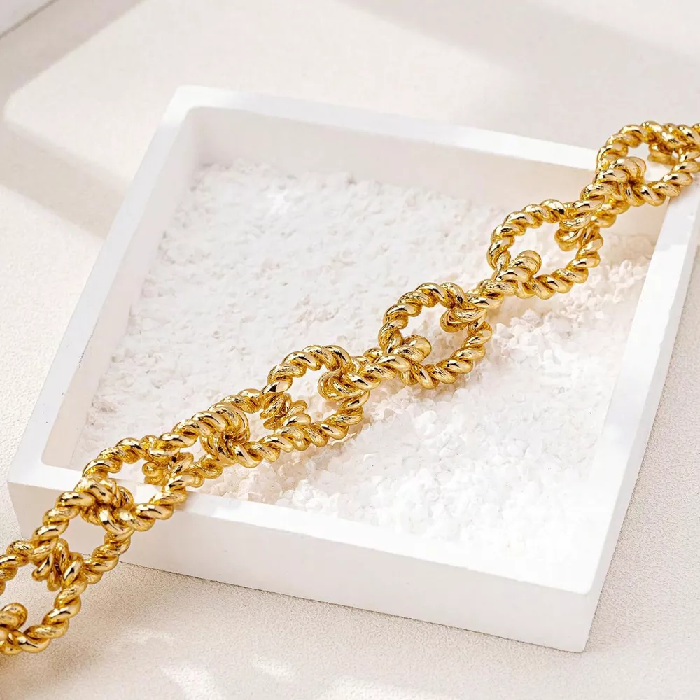 18K Gold-Plated Alloy Twisted Necklace, image 4