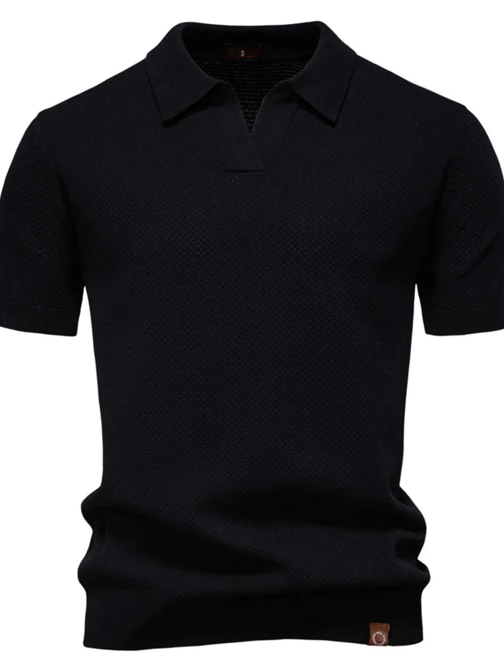 Men's Classic Textured Short Sleeve Polo Shirt, image 9